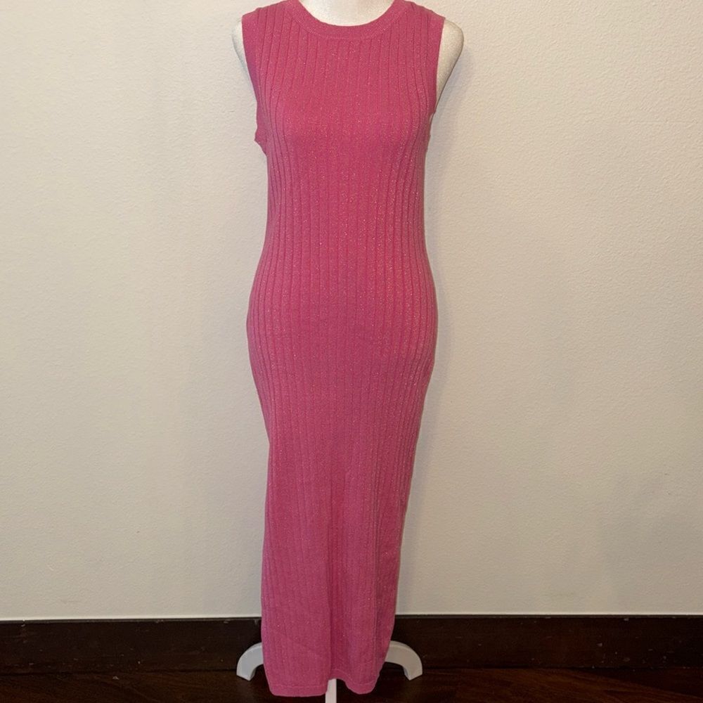 House of Harlow 1960 open back metallic knit midi dress NWT